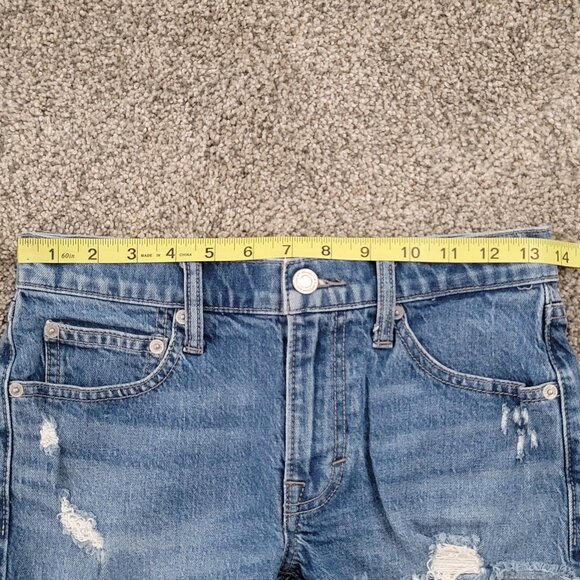Lucky Brand Ladies Size 24 00 Blue Mid Rise Cut Off Distressed Shorts - Picture 4 of 9
